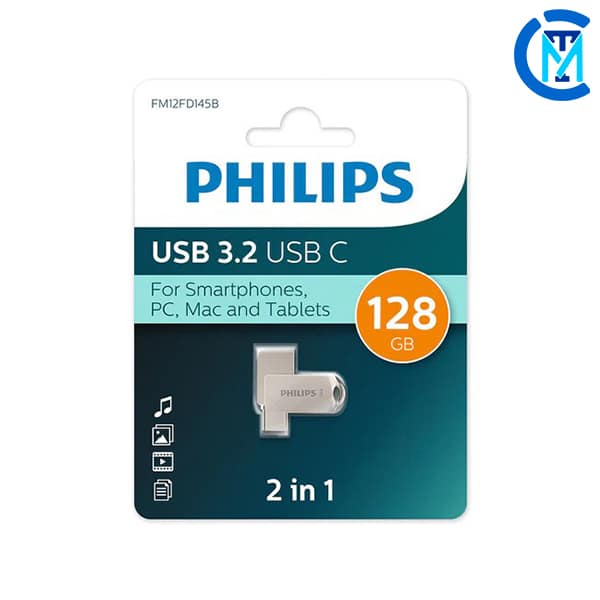 فلش مموری فیلیپس OTG 2 in 1 ظرفیت 128 گیگابایت_1